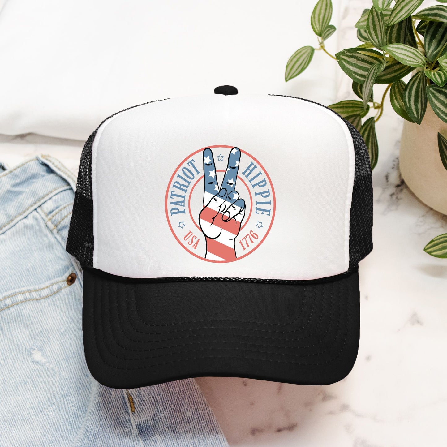 Patriot Hippie "Hand of Peace" Foam Trucker Hat-2 Colors