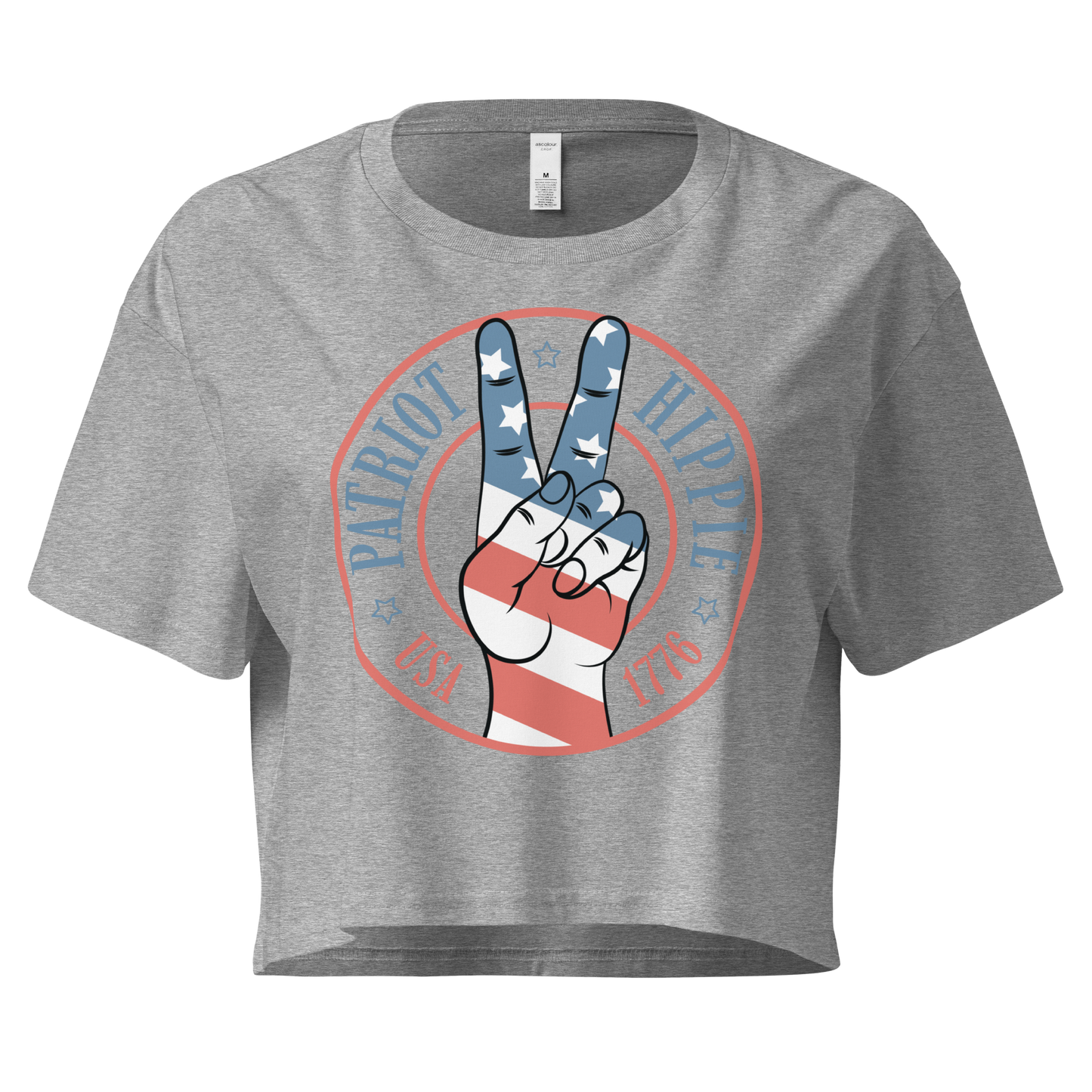 Patriot Hippie "Hand of Peace" Crop Top-Multiple Colors