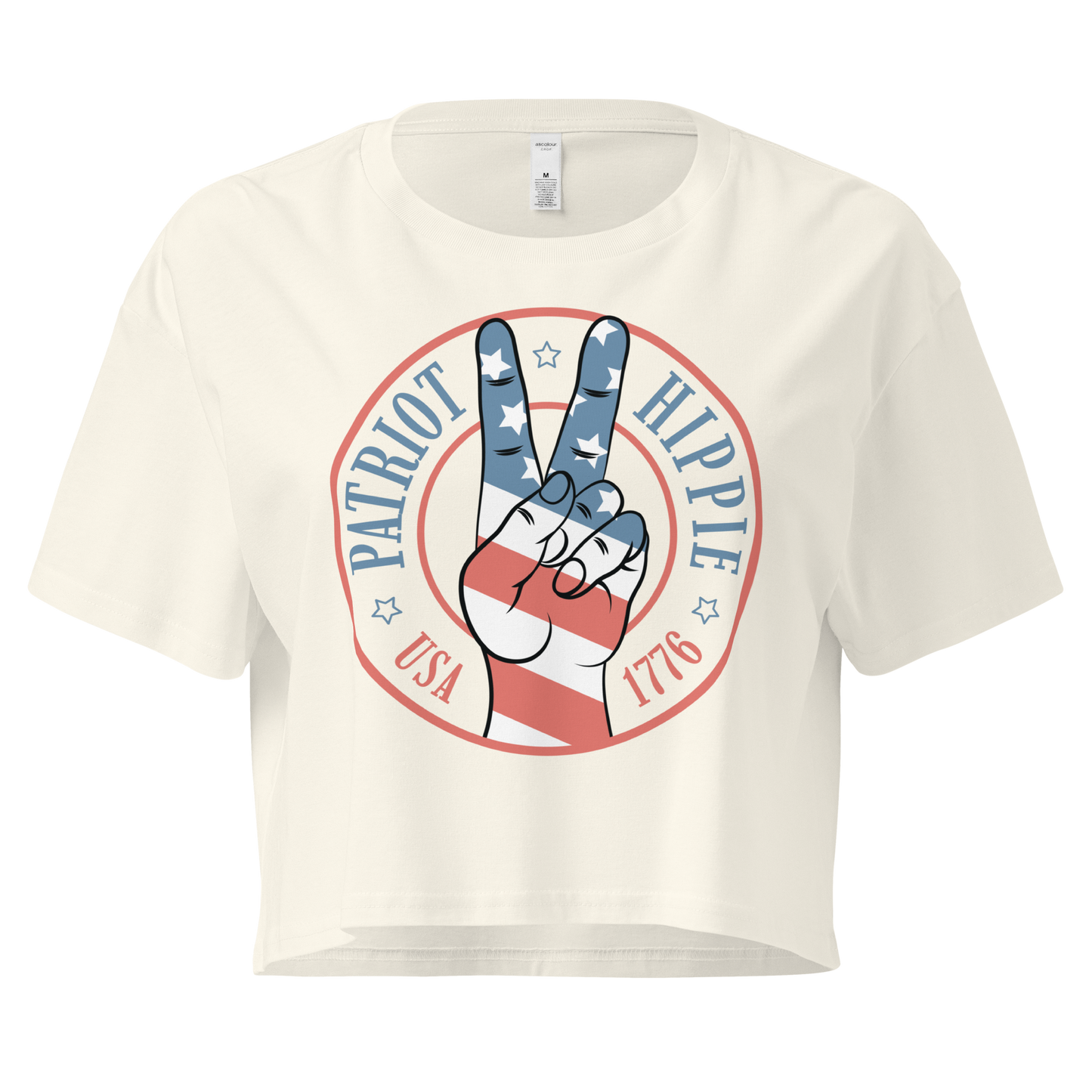 Patriot Hippie "Hand of Peace" Crop Top-Multiple Colors