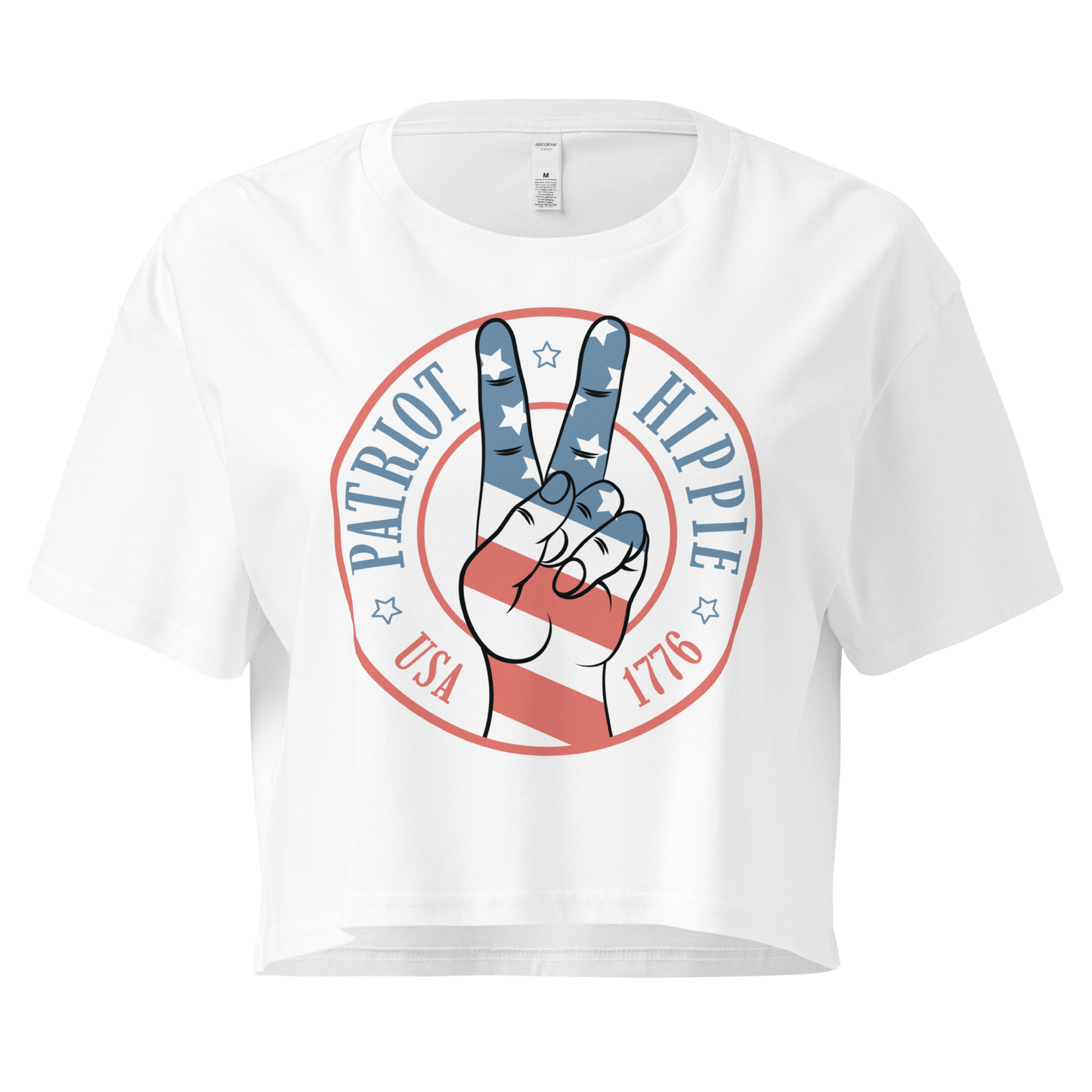 Patriot Hippie "Hand of Peace" Crop Top-Multiple Colors