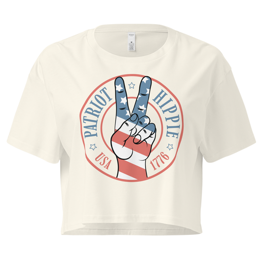 Patriot Hippie "Hand of Peace" Crop Top-Multiple Colors