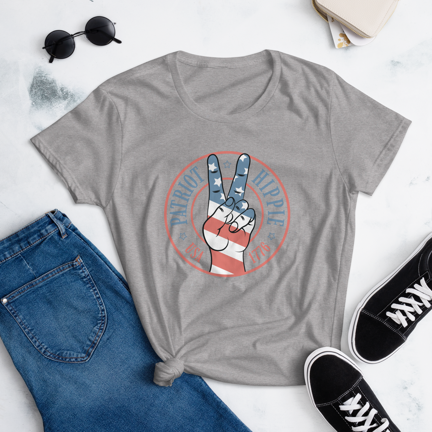 Patriot Hippie "Hand of Peace" Women's Short Sleeve Tee