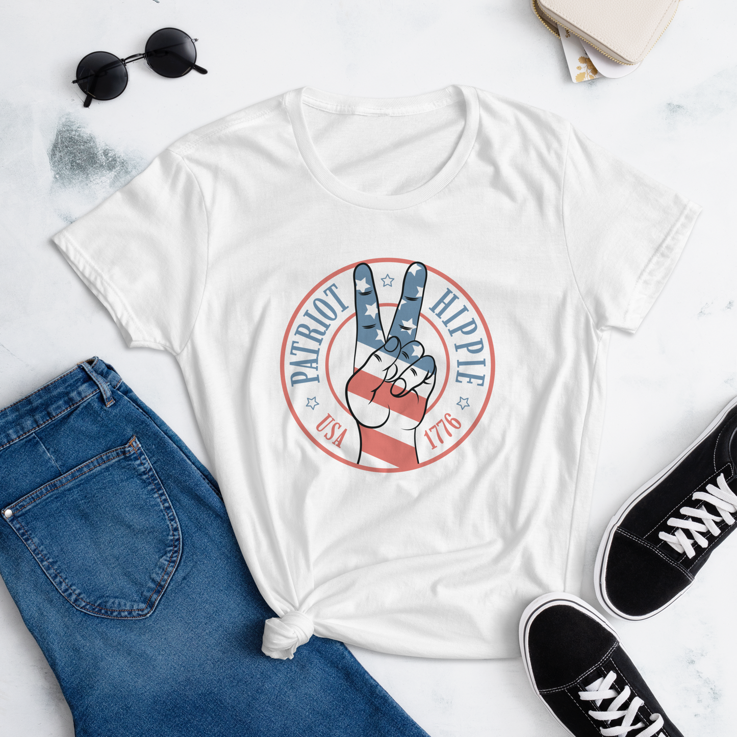 Patriot Hippie "Hand of Peace" Women's Short Sleeve Tee